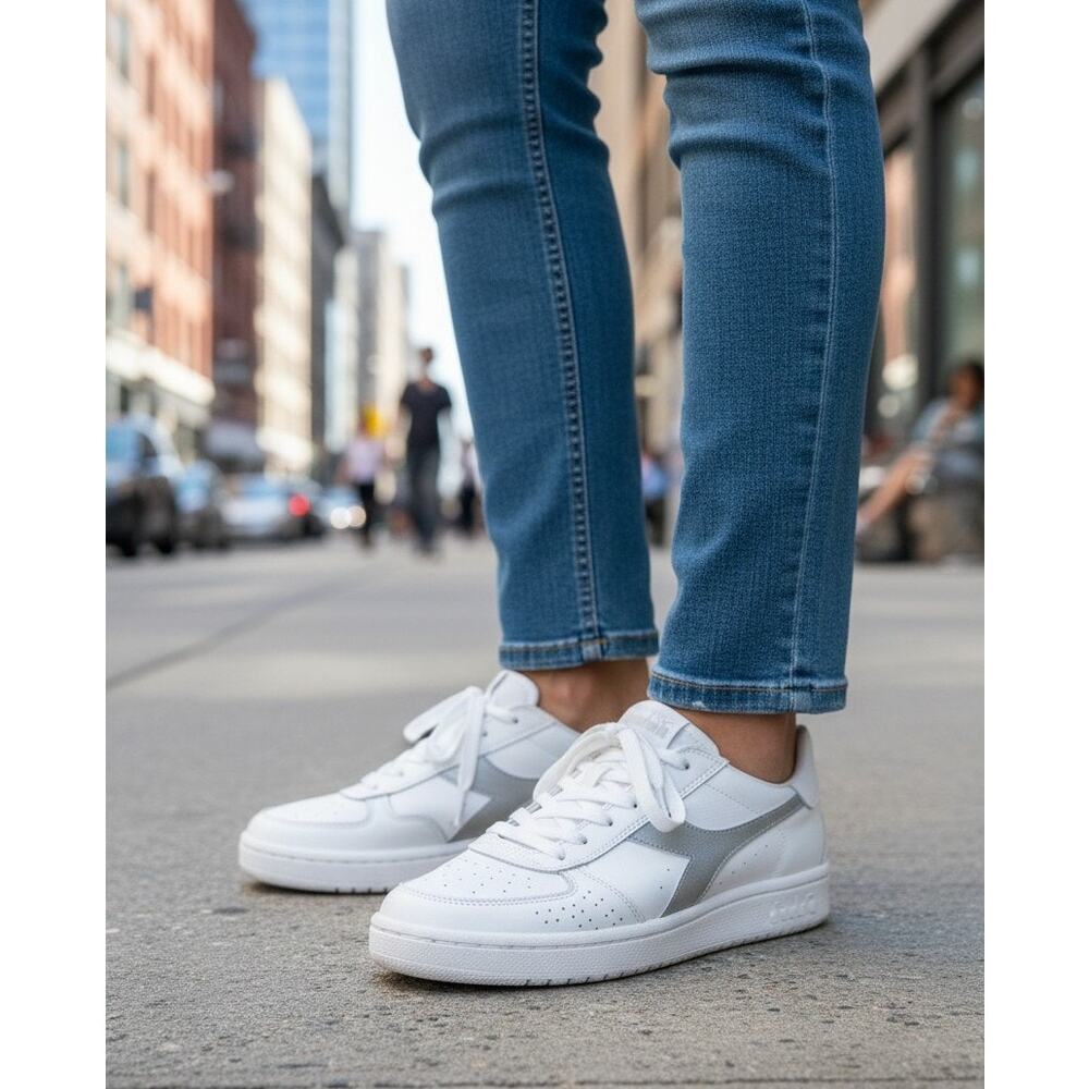 New Diadora B.Elite '84 Italia Sneakers Women 8.5 Men 7 White leather Silver